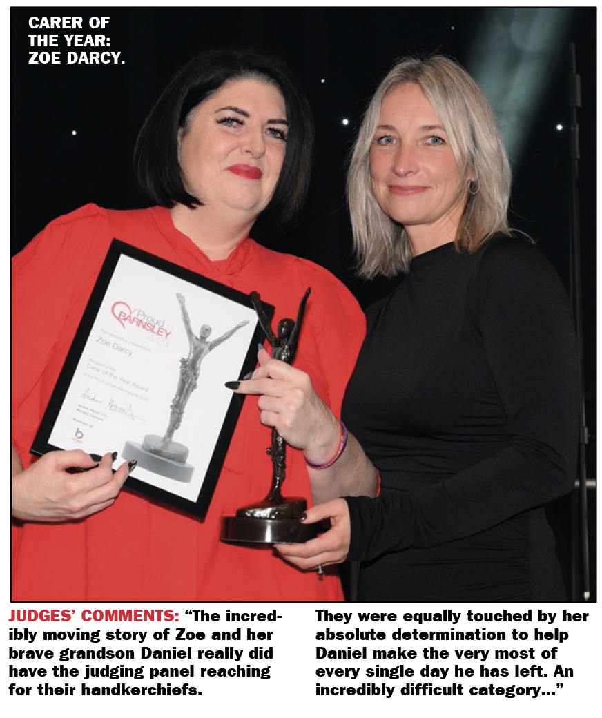 Proud of Barnsley Awards 2023: Carer of the Year, winner Zoe Darcy